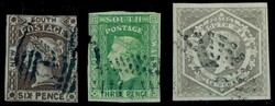 1853/54, 3 meist vollrandige Werte (Nr. 8 rechts tangiert, signiert), ...