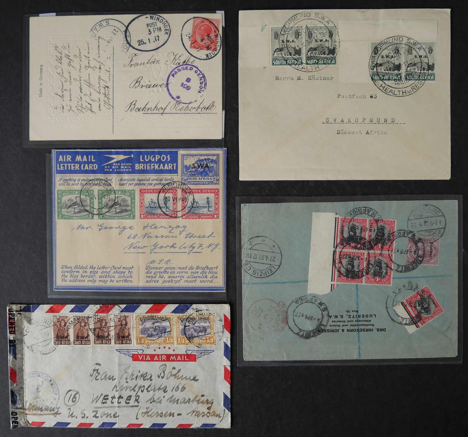 Ca. 1917-1961, interessantes Lot von ca. 55 Briefen und Ganzsachen ...
