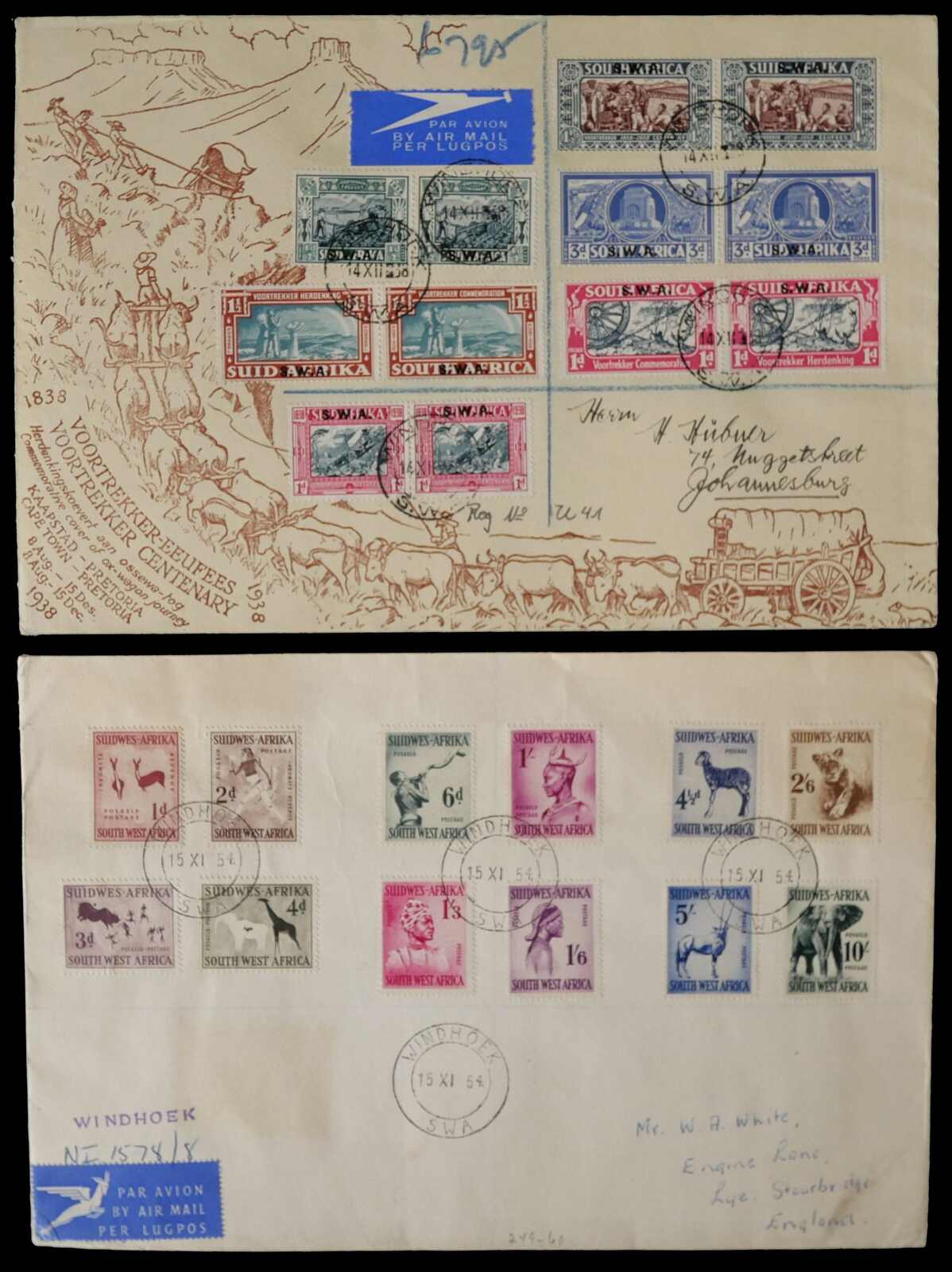 Ca. 1935-1961, schönes Lot von 26 Briefen bzw. FDC, dabei u.a. 2 ...