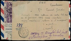 1947, Satz-R-Brief von Lambarene nach Zürich, Retour und mit großem ...