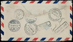 1947, Satz-R-Brief von Lambarene nach Zürich, Retour und mit großem ...
