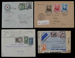 1934-1948, interessanter Posten von 14 Bedarfsbelegen meist R-Briefe, ...