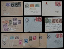 1934-1948, interessanter Posten von 14 Bedarfsbelegen meist R-Briefe, ...