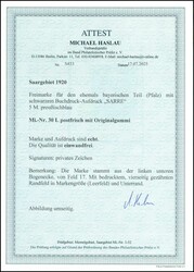 1920, 5 Mk. Ludwig, postfrisches Prachtstück aus der linken unteren ...