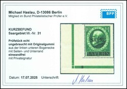 1920, 10 Mk. Ludwig, ungebrauchtes Prachtstück aus der linken ...