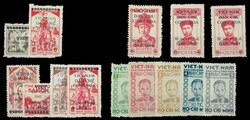 1945-1946, schönes Lot von insgesamt 57 verschiedenen Werten (mit ...