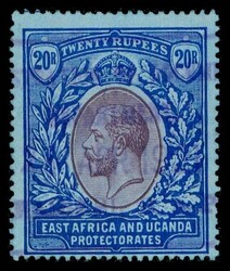 1903-1912, 5 R. Eduard mit Aufdruck "Judicial Fee" sowie 20 R. Georg ...