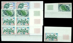 1972-1973, 3 Werte in Eckrand-Viererblocks, dazu Nrn. 83-84 ...