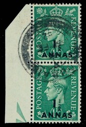 1 1/2 A. von Oman (Nr. 37) mit Stempel "Dubai", feinst (SG. 120,00 ...