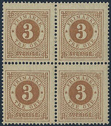 Sweden, Facit 17b or Scott 17 **/*, 3 öre yellow-brown on smooth ...