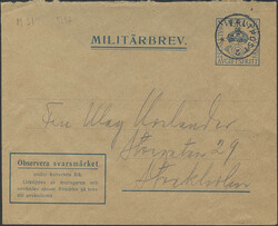 Sweden, Military postal stationary, Facit M2v6 Military cover with ...