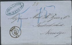 Norway, Pre-philately, Incoming letter sent from GAND 15.MAI.65 via ...