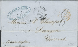 Guadeloupe, Pre-philately, Letter sent from POINTE-A-PITRE GUADELOUPE ...