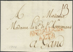 Spain, Pre-philately, Letter dated 'Cadiz le 26 Aoust 1777' sent to ...