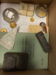 Mixed 1900s in removal box. Postal item, English and Swedish playing ...