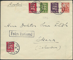 Sweden, FRÅN ESTLAND, Cover sent from 'Tallinn, Estland' via ...
