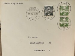 Denmark, Greenland, FDC, Facit 1, 3 1938 King Christian X 1 øre and ...