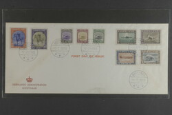 Denmark, Greenland, FDC, Facit 10-18 1945 Different designs complet ...
