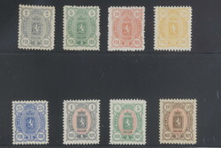 Finland, Facit 27–34 *, 1890 Coat of Arms. Complete set perf. 12½, ...
