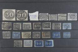 Brazil, Used lot 1843–1860 on stock card. Study lot with genuine, ...