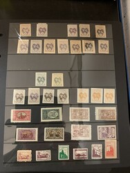 Central Lithuania, *. Unused stamps on nine visir leaves, almost ...