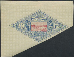 Djibouti, Mi 21 **, Views from Djibouti 50 Fr blue and pink on ...