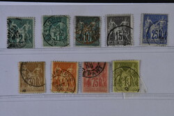 France, Michel 57–67 II used, 1876 Allegories SET type II (9). EUR ...