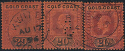 Gold Coast, SG 25, 48, 84 used, 1889–1913 Three different 20s ...