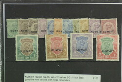 Kuwait (GB), SG 1–15 *, 1923–24 Overprint on King George V SET ...