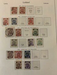 Latvia, Used collection 1918-1939 on leaves. Please see a selection ...
