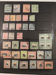 North Borneo, Mostly used lot 1880s–c1950 on five visir leaves. ...