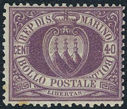 San Marino, Michel 5 or Scott 16 **, Signed. A couple of brown spors. ...