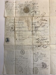 Sweden, Passport issued in Stockholm '30 de Maj 1853'. A lot of ...