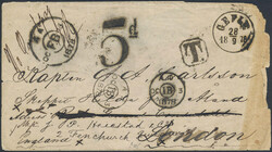Sweden, Foreign-related covers Great Britain. Unpaid cover sent from ...