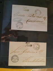 Sweden, Prephilately collection POSTAGE DUE marks in visir album. ...