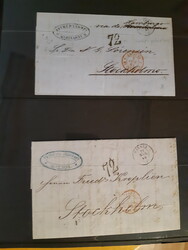 Sweden, Prephilately collection POSTAGE DUE marks in visir album. ...