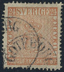 Sweden, Facit 5 or Scott 5 used, 24 skill red. Sperati forgeries. ...