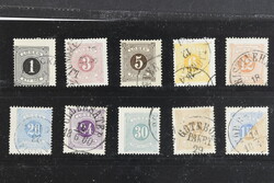 Sweden, Postage due Facit L1–10 used, SET perf 14 (10). F 3840