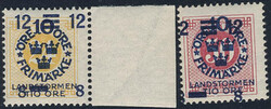 Sweden, Facit 133v1, 135v1 **/*, 12+8 on 10+10 on 24 öre mnh, 12+8 ...