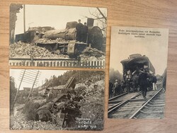 Sweden, Postcards lot. TRAIN ACCIDENTS, incl two real photo cards ...