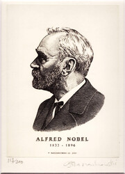 Slania, Sweden, Michel (*), ALFRED NOBEL 1833–1896. Steel engraving ...
