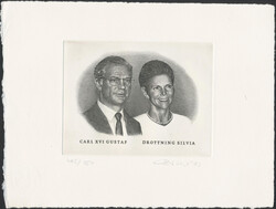 Slania, Sweden, Michel (*), CARL XVI GUSTAF and QUEEN SILVIA. Steel ...