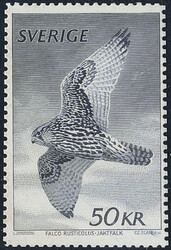 Slania, Sweden, Michel 1157 (*), 1981 Gyrfalcon 50 Kr brown/blue. ...