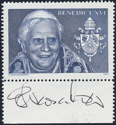 Slania, Vatican City, Michel (*), Pope Benedict XVI. Steel engraving ...