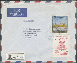 Afghanistan, Michel 1119var, 1209 cover, Registered letter sent to ...