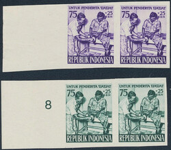 Indonesia, Michel 193 (*), 1957 50 s imperf proof in two colours in ...