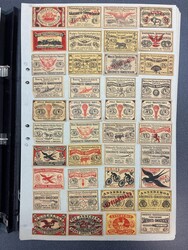 Sweden, Old collection of safty matches in album, glued to the top ...