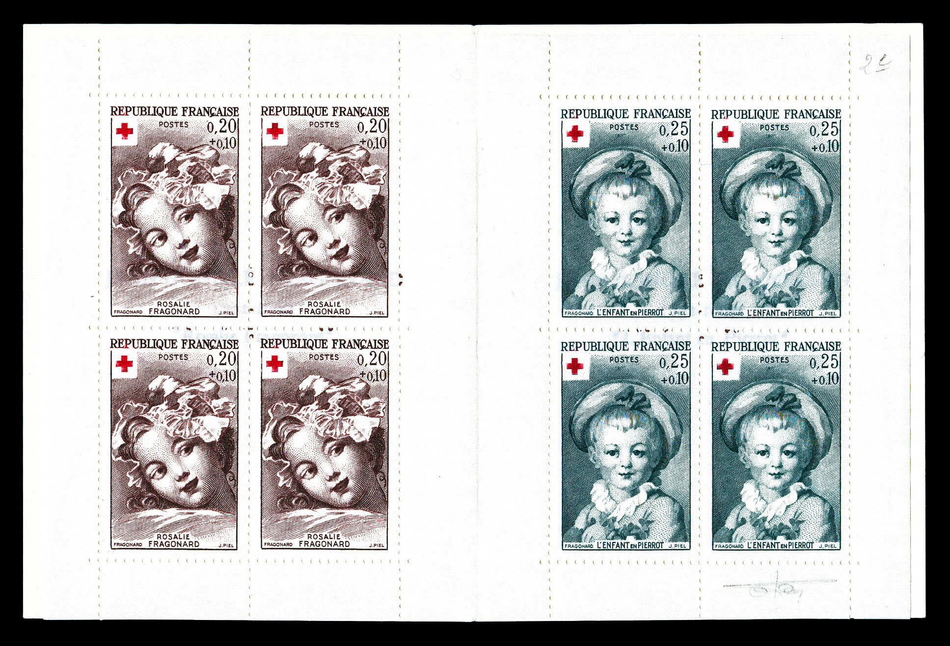 Croix rouge de 1962: 2ème tirage lilas foncé et gris, TTB ...