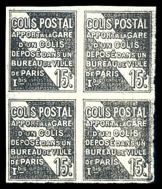 N°54, 15c Bureau de Paris, épreuve au noir de fumée non dentelé ...