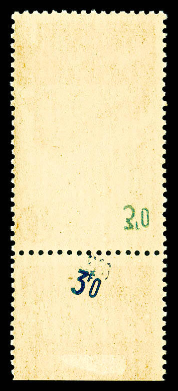 N°208, 3f brun, Impression recto-verso de la surcharge + surcharge ...